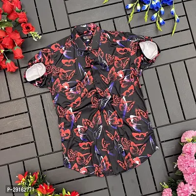 Reliable Multicoloured Polyester Blend Printed Casual Shirt For Men