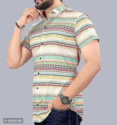 Reliable Multicoloured Lycra Blend Printed Casual Shirt For Men-thumb5