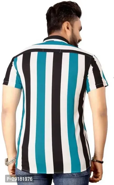 Reliable Multicoloured Cotton Lycra Striped Casual Shirt For Men-thumb2