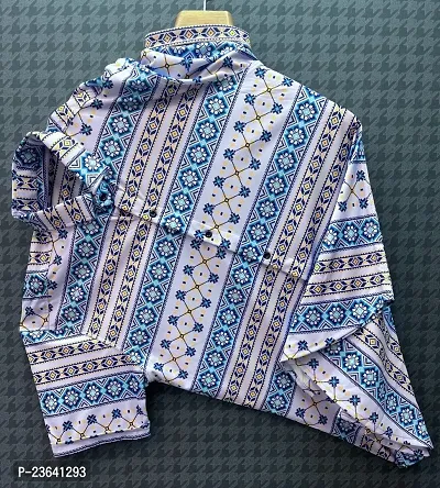 Trendy Multicoloured Cotton Lycra Printed Casual Shirt For Men-thumb2