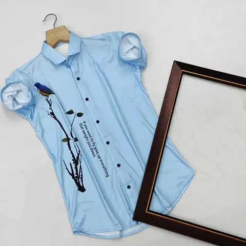 Stylish Polycotton Printed Short Sleeves Casual Shirt