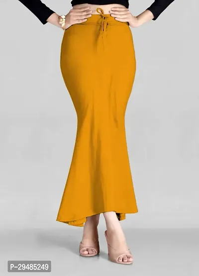 Stylish Yellow Lycra Solid Petticoat For Women