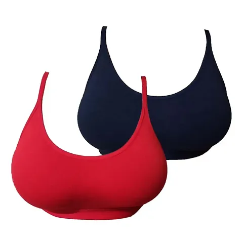 Raylo Lycra Sports Bra, Beginner Bra color Red, Pack of 02