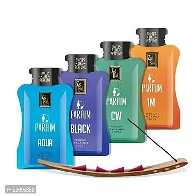Zed Black Zipper-Parfum Mix-Medium Premium Fragrance Aggarbatti Sticks (Pack Of 4) For Everyday Use Aroma Sticks Premium Quality - Zipper Pack