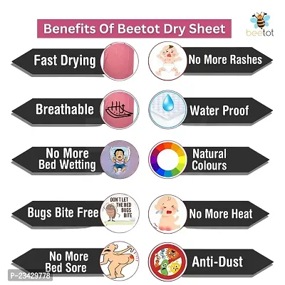 beetot New Born Baby Rapid Dry Sheet, Urine Sheet for New Born Babies, Baby Bed Protector Sheet, Salmon Rose (Super King)-thumb5