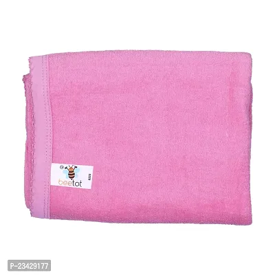 beetot Bath Towel for New Born Baby | Size Length 95 cm and Width 52 cm | Cotton Fabric with Super Soft and High Absorbency, New Born Baby Bath Towel, Washing Cloth for New Born Baby (Pink)-thumb0