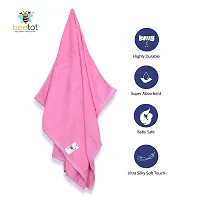 beetot Bath Towel for New Born Baby | Size Length 95 cm and Width 52 cm | Cotton Fabric with Super Soft and High Absorbency, New Born Baby Bath Towel, Washing Cloth for New Born Baby (Pink)-thumb1