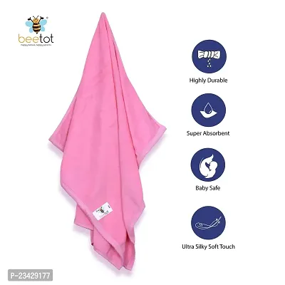 beetot Bath Towel for New Born Baby | Size Length 95 cm and Width 52 cm | Cotton Fabric with Super Soft and High Absorbency, New Born Baby Bath Towel, Washing Cloth for New Born Baby (Pink)-thumb2