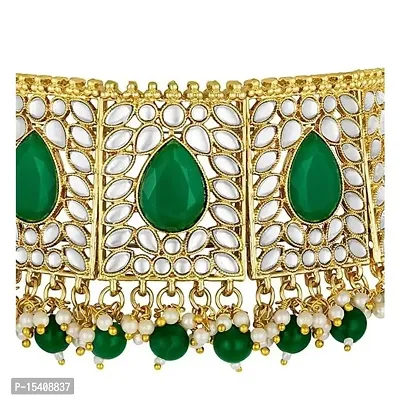 Ankit Creation Gold Plated Traditional Brass Ruby Green Stone Bajuband /Vanki/Armlet Rajwadi Jewellery for Women Design_571-thumb3