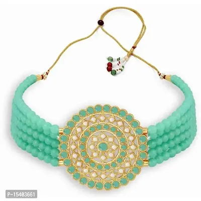 Ankit Creation Gold Plated Traditional Brass Ruby Green Stone Bajuband/Vanki/Armlet Rajwadi Jewellery for Women Design_361-thumb2