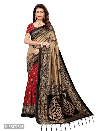 Stunning Polycotton Printed Women Saree without Blouse piece-thumb0