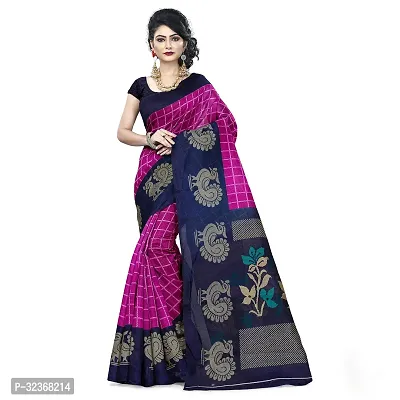 Beautiful Polycotton Checked Women Saree without Blouse piece-thumb0