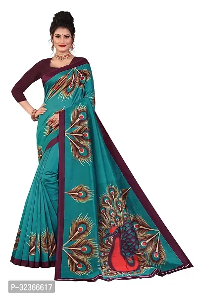 Beautiful Polycotton Printed Women Saree without Blouse piece-thumb0