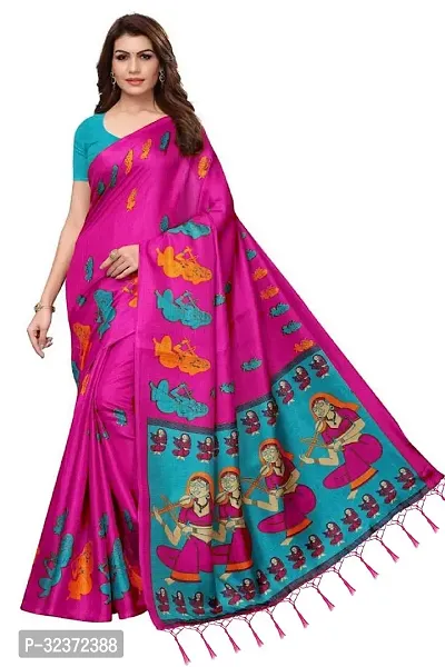 Stunning Polycotton Printed Women Saree without Blouse piece-thumb0