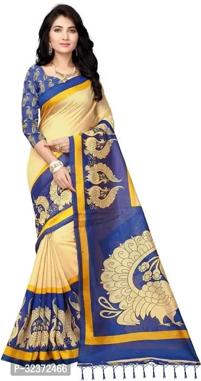 Stunning Polycotton Printed Women Saree without Blouse piece-thumb0