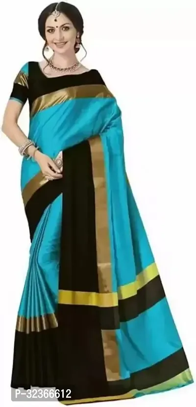 Beautiful Polycotton Zari Women Saree without Blouse piece-thumb0