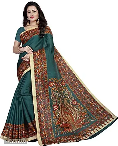 Stunning Polycotton Printed Women Saree without Blouse piece-thumb0