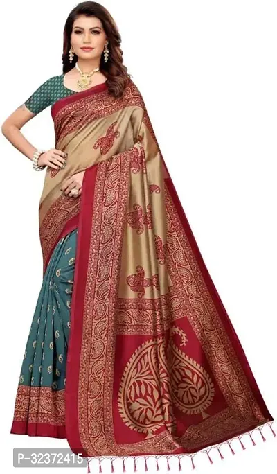 Stunning Polycotton Printed Women Saree without Blouse piece-thumb0