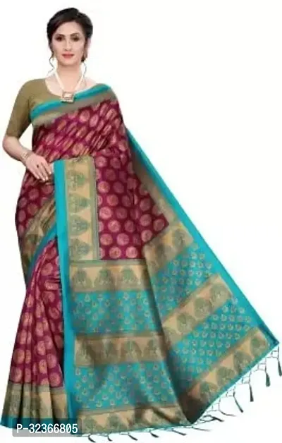 Beautiful Polycotton Printed Women Saree without Blouse piece-thumb0