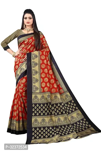 Stunning Polycotton Printed Women Saree without Blouse piece-thumb0