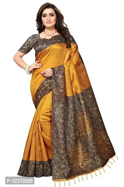 Stunning Polycotton Printed Women Saree without Blouse piece-thumb0