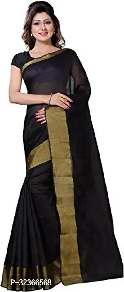 Beautiful Polycotton Zari Women Saree without Blouse piece-thumb0