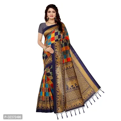 Stunning Polycotton Printed Women Saree without Blouse piece-thumb0