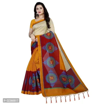 Beautiful Polycotton Printed Women Saree without Blouse piece-thumb0