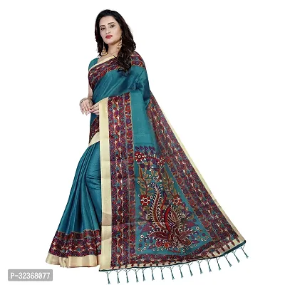 Beautiful Polycotton Printed Women Saree without Blouse piece-thumb0