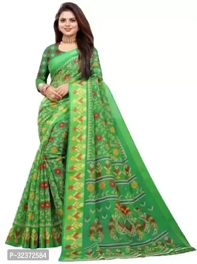 Stunning Polycotton Printed Women Saree without Blouse piece-thumb0