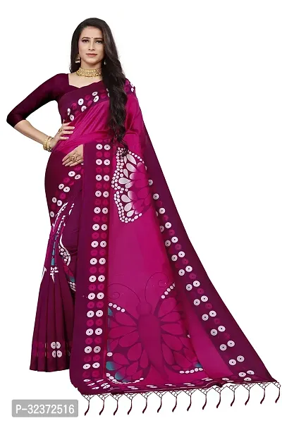 Stunning Polycotton Printed Women Saree without Blouse piece-thumb0