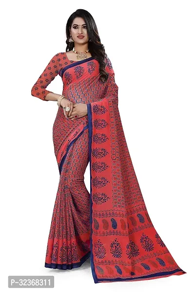 Beautiful Polycotton Printed Women Saree without Blouse piece-thumb0