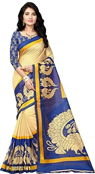 Stunning Polycotton Printed Women Saree without Blouse piece-thumb0