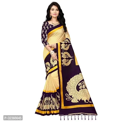 Beautiful Polycotton Printed Women Saree without Blouse piece-thumb0