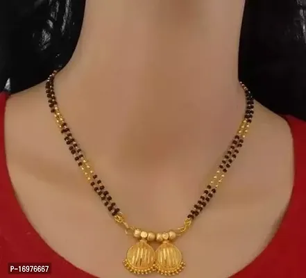 Stylish Women Traditional Gold Plated Latest Stylish Designer Vati Mangalsutra /Tanmaniya Vati /Nallapussalu For Women-thumb0