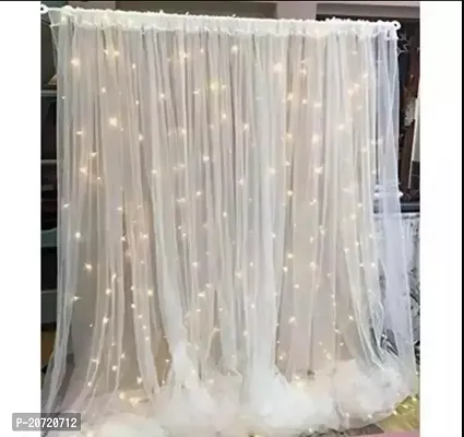 1pc white net curtain and 1pc led light 9mtr set of 2