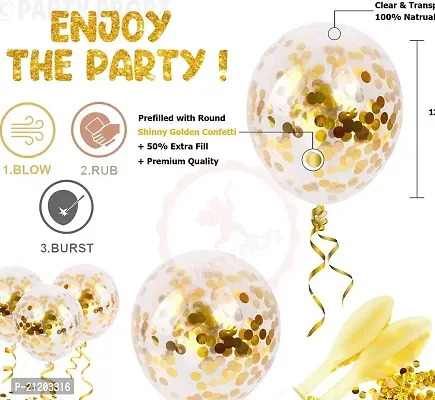 CCS Birthday Decoration Items Kit- 10pcs, Happy Birthday Banner | Confetti Balloons With Led Light For Kids | Birthday Decoration Items For Husband | Happy Birthday Decoration | Golden Theme-thumb4