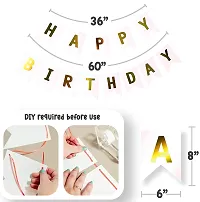 Set of 64 Pcs Happy Birthday Decoration Kit Combo For Boys Girls / Husband Wife / Brother Sister/ Father Mother / friend - Cardboard Happy Birthday 13 Letters Banner String , Silver Star, Gold Heart,-thumb2