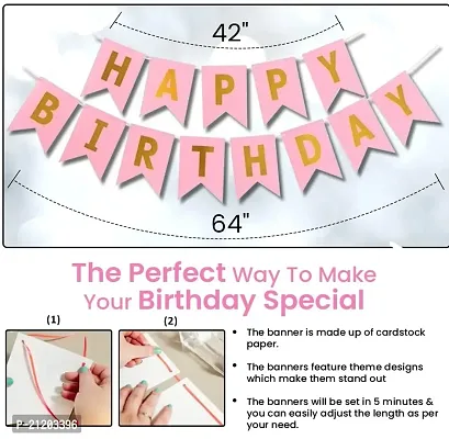 Happy Birthday Decoration For Girls - 49Pcs Birthday Decoration Items for Girl | Rose Gold Birthday Decoration Kit | Birthday Balloons Decorations for Girls | Happy Birthday Decoration for Girl-thumb3