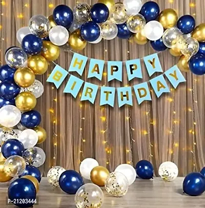 Birthday Decorations for Boys - 41 Pcs Blue Birthday Decoration Items for Boys | Happy Birthday Decorations for Husband | Blue Balloons for Birthday Decorations