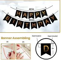 Happy Birthday Decoration Items - Set of 34Pcs Birthday Decorations Kit for Adults | Black and Gold Balloons for Birthday Decoration | Happy Birthday Decorations for Husband | Decorative Items for Bir-thumb3