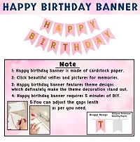 Pink Happy Birthday Decoration Kit 41pcs Combo Set Banner Balloon Metallic Confetti For Girls-thumb2