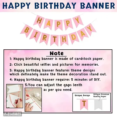 Pink Happy Birthday Decoration Kit 41pcs Combo Set Banner Balloon Metallic Confetti For Girls-thumb3