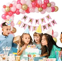 Pink Happy Birthday Decoration Kit 41pcs Combo Set Banner Balloon Metallic Confetti For Girls-thumb3