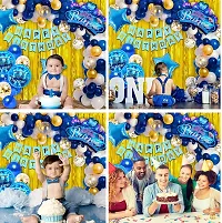 Birthday Decorations For Boys- Huge 50 Pcs|Prince Party Decorations Items|Blue Metallic|Foil Balloons For Decoration|Happy Birthday Decoration Kit|Golden Confetti Balloons|Baby Decoration-thumb3