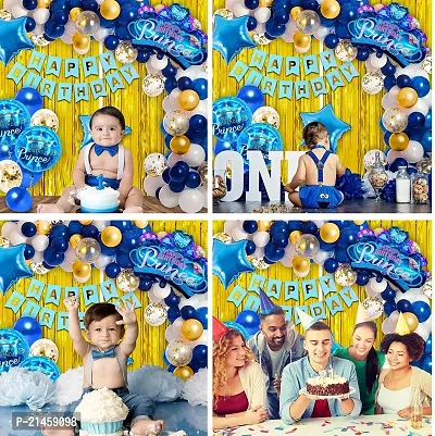 Birthday Decorations For Boys- Huge 50 Pcs|Prince Party Decorations Items|Blue Metallic|Foil Balloons For Decoration|Happy Birthday Decoration Kit|Golden Confetti Balloons|Baby Decoration-thumb4