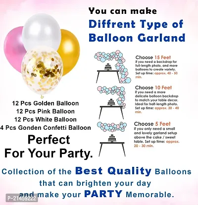 Pink Balloons Garland Arch Kit -47Pcs For Happy Birthday Balloon Decoration Girls, Women, Wife/Balloon Garland Kit/Ballon Arch Kit/Pink Metallic Helium Ballons/Ballon Items For Deacute;cor-thumb4