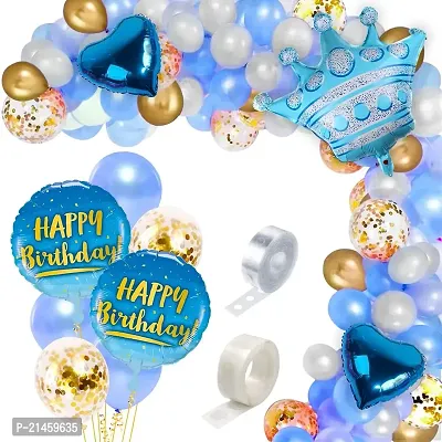Blue Balloons Garland Arch Kit -47Pcs For Happy Birthday Balloon Decoration Boys, Men, Hisband/Balloon Garland Kit/Ballon Arch Kit/Pink Metallic Helium Ballons/Ballon Items For Deacute;cor