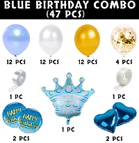 Blue Balloons Garland Arch Kit -47Pcs For Happy Birthday Balloon Decoration Boys, Men, Hisband/Balloon Garland Kit/Ballon Arch Kit/Pink Metallic Helium Ballons/Ballon Items For Deacute;cor-thumb1