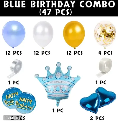 Blue Balloons Garland Arch Kit -47Pcs For Happy Birthday Balloon Decoration Boys, Men, Hisband/Balloon Garland Kit/Ballon Arch Kit/Pink Metallic Helium Ballons/Ballon Items For Deacute;cor-thumb2